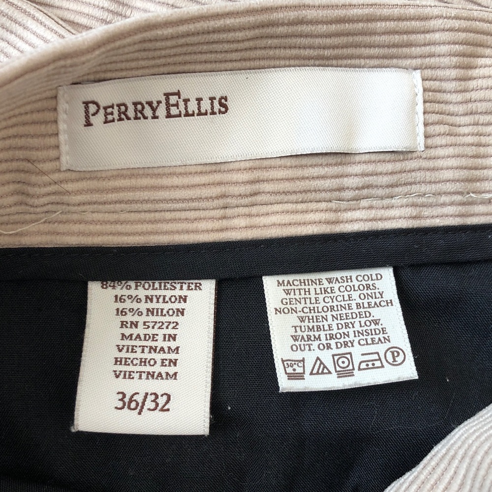 Perry Ellis Men’s Corduroy Pants in Light Tan - Picture 2 of 7